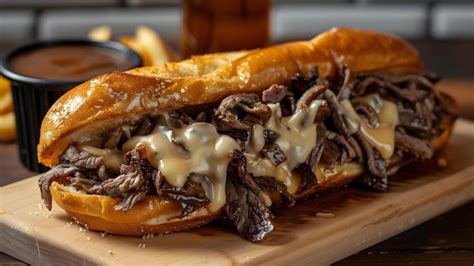  Philly Cheesesteak:  a Culinary Symphony of Savory Steak and Melted Cheese on a Toasted Roll?